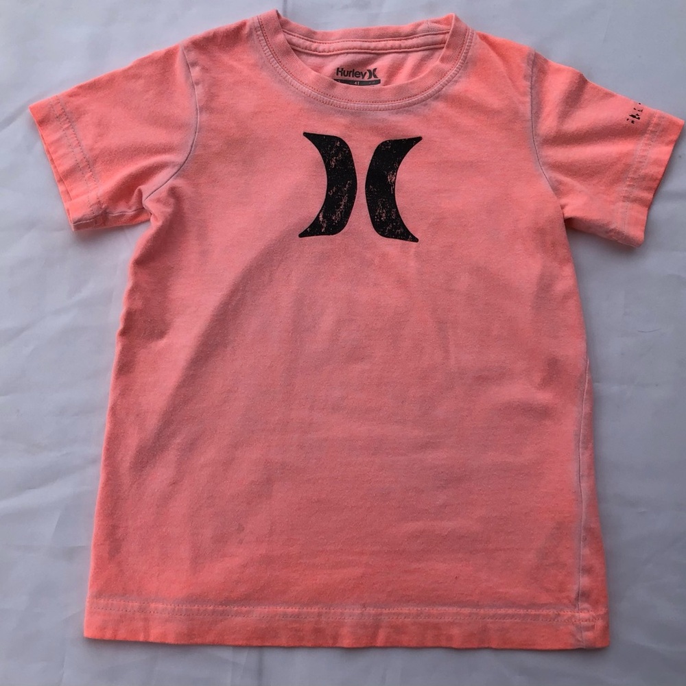 Hurley Boys’ Icon Graphic Orange Washed Up T Shirt Kids Clothing  Size 4 Toddler